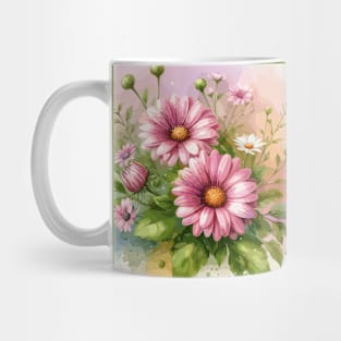 Pink Daisy Flower Mug